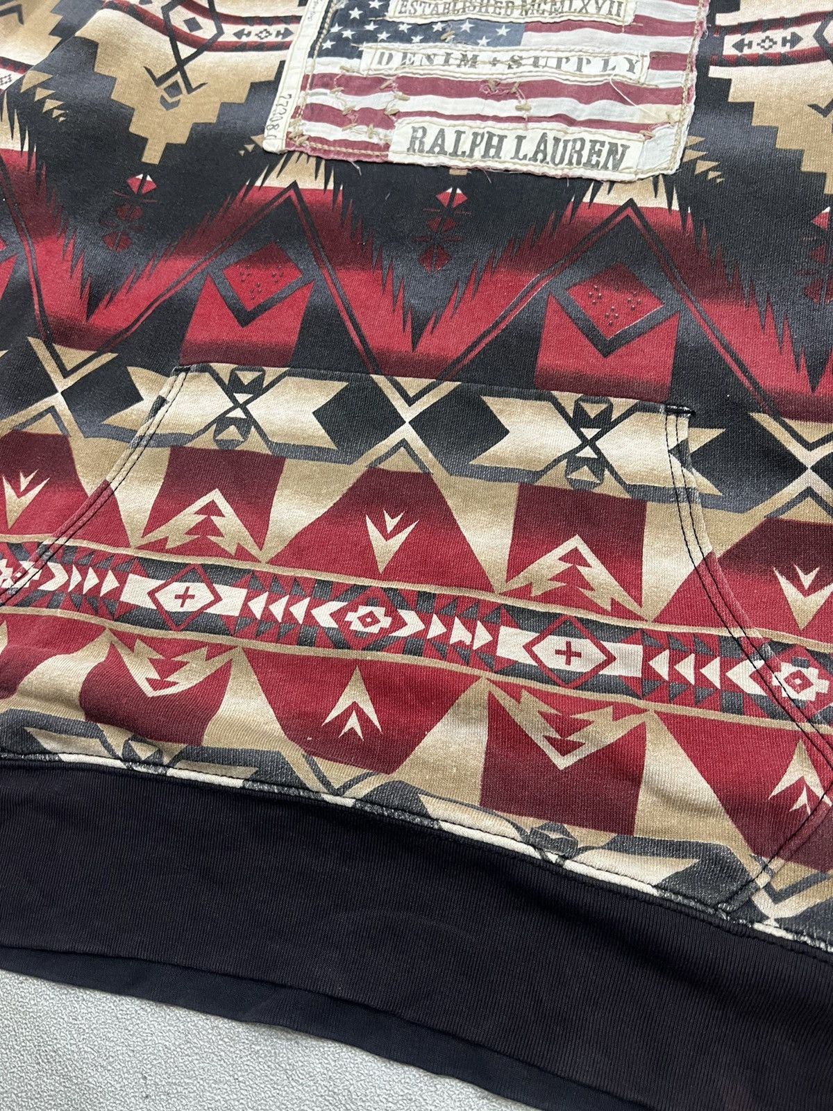 Polo Ralph Lauren 2000s RRL Denim Supply RL Aztec Print Hoddie y2k Lgb Ifsix Size US M / EU 48-50 / 2 - 4 Thumbnail