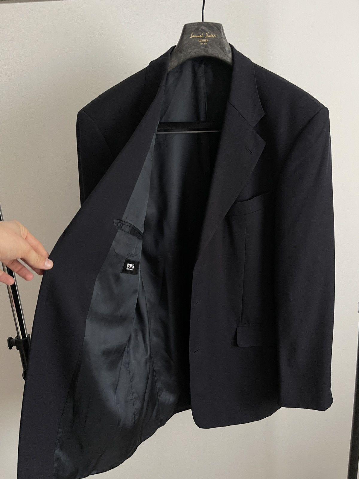 Hugo Boss Vintage hugo boss dark blue wool blazer classic jacket 42L Size 42L - 6 Thumbnail