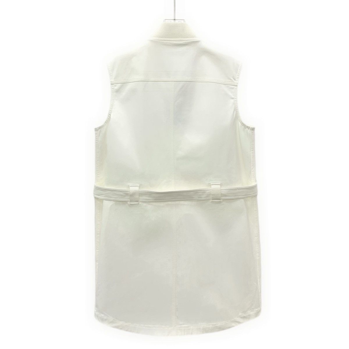 Hermes Hermes White Cotton Belted Sleeveless Dress K26WX Size S / US 4 / IT 40 - 2 Thumbnail