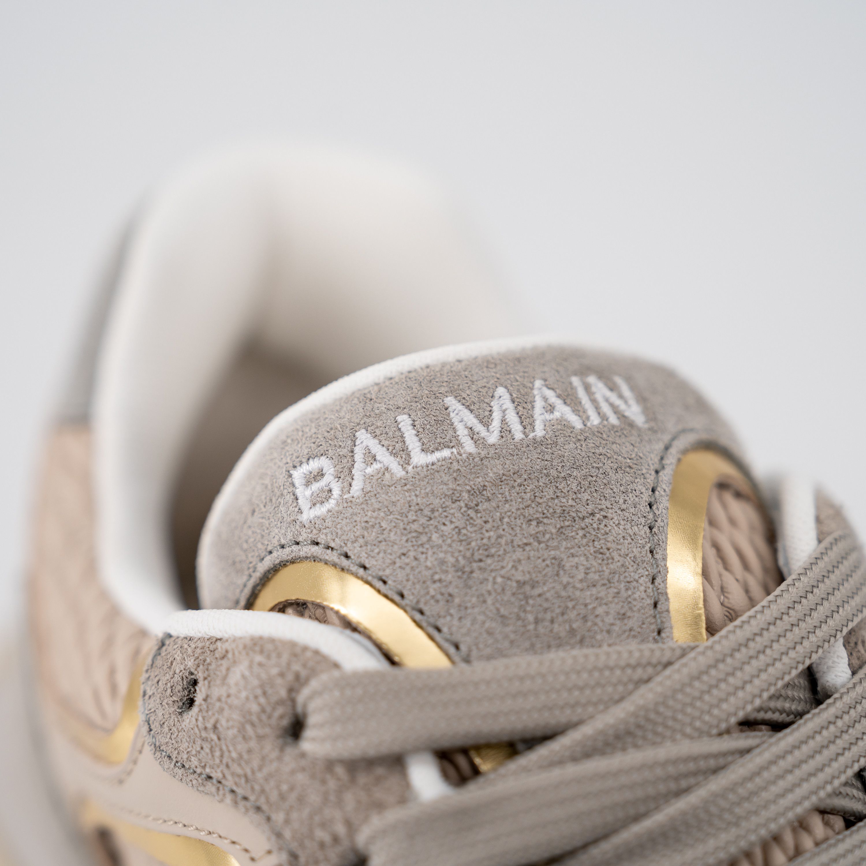 Balmain size 40/ US 7 - Balmain B-East Grey Gold suede sneakers Size US 7 / EU 40 - 6 Thumbnail