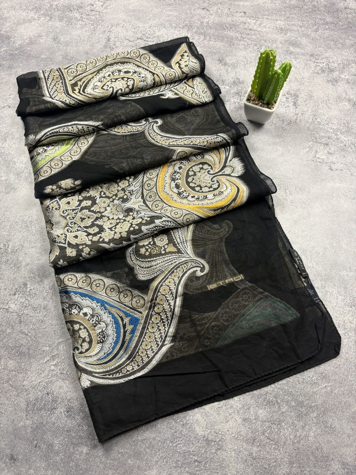 Etro ETRO Vintage Luxury Monogram Y2k Silk Cotton Scarf Rare Size ONE SIZE - 1 Thumbnail