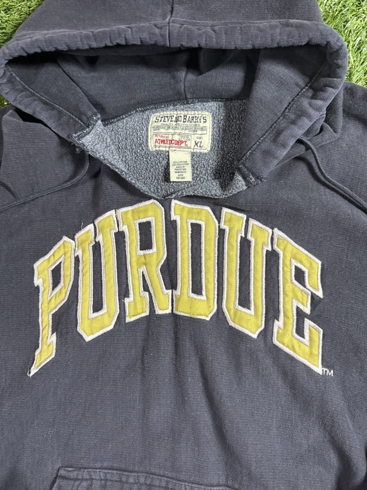 NCAA Vintage 90s Steve and Barry Purdue Boilermakers Faded Hoodie Size US XL / EU 56 / 4 - 3 Thumbnail