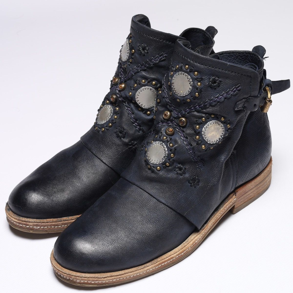 A.S.98 Airstep Navy Ankle Boots Leather as98 Shoes