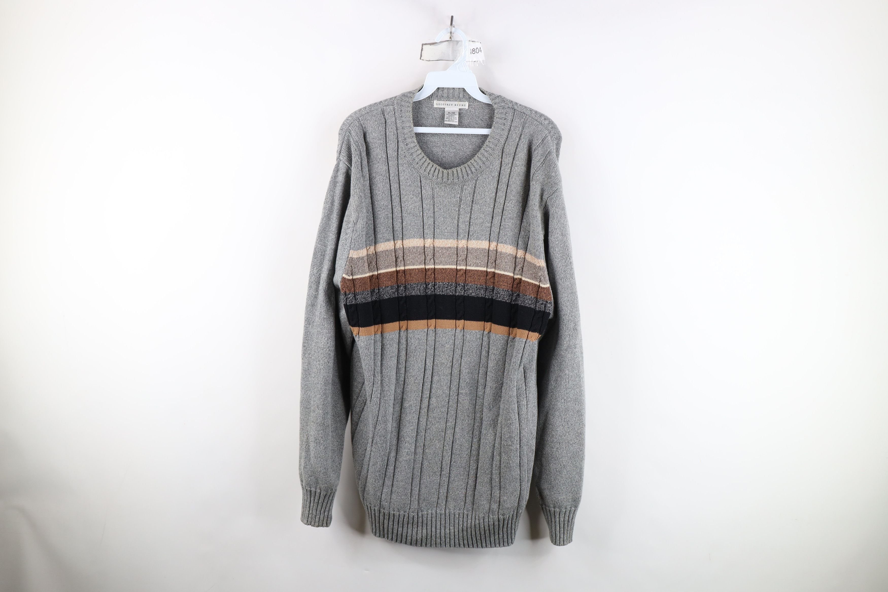 Vintage Vintage 90s Streetwear Block Cotton Ribbed Knit Sweater Size US XL / EU 56 / 4 - 1 Thumbnail