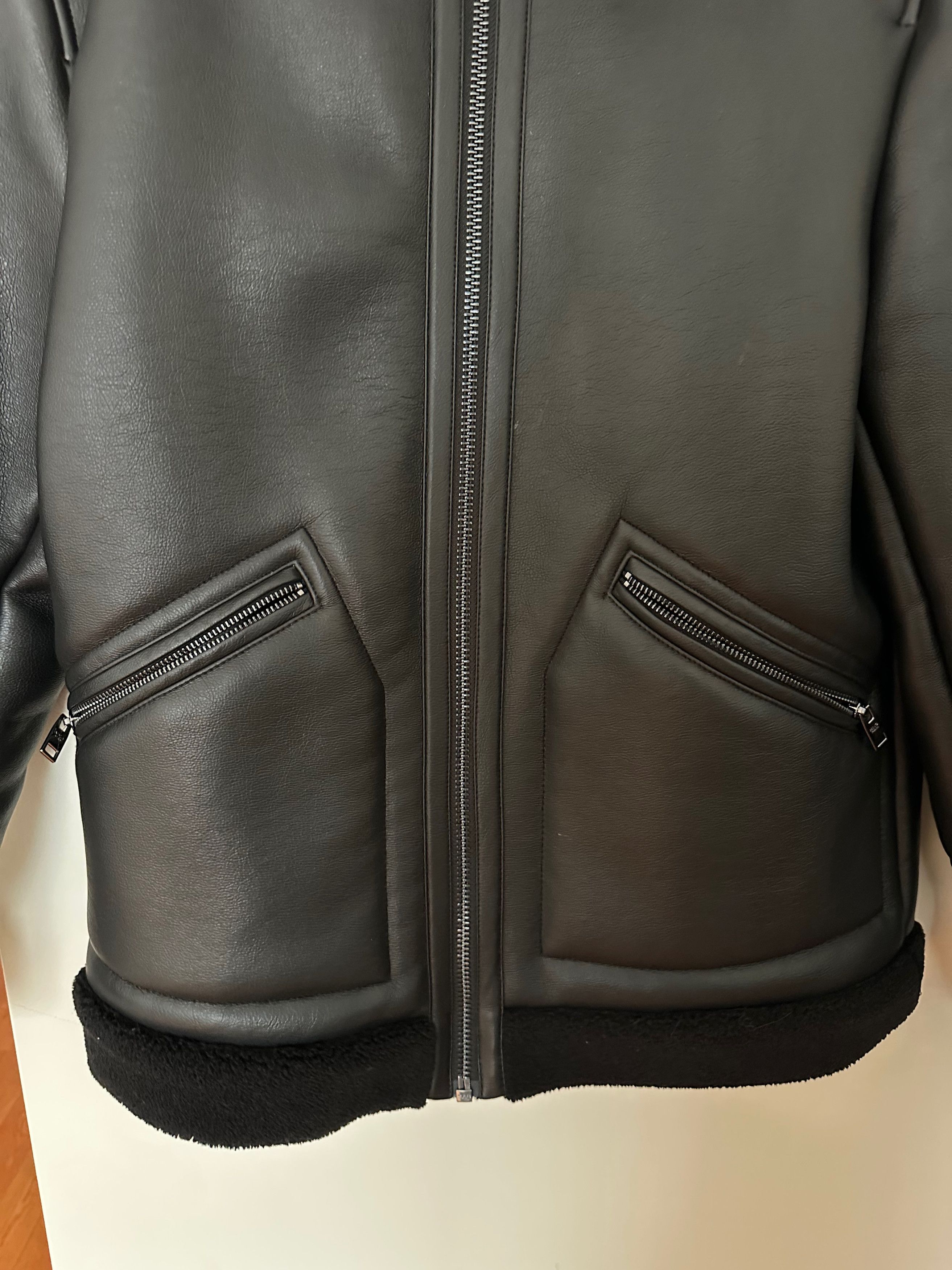 Mango Mango Man Faux Leather Shearling Aviator Bomber Jacket Size US M / EU 48-50 / 2 - 4 Thumbnail