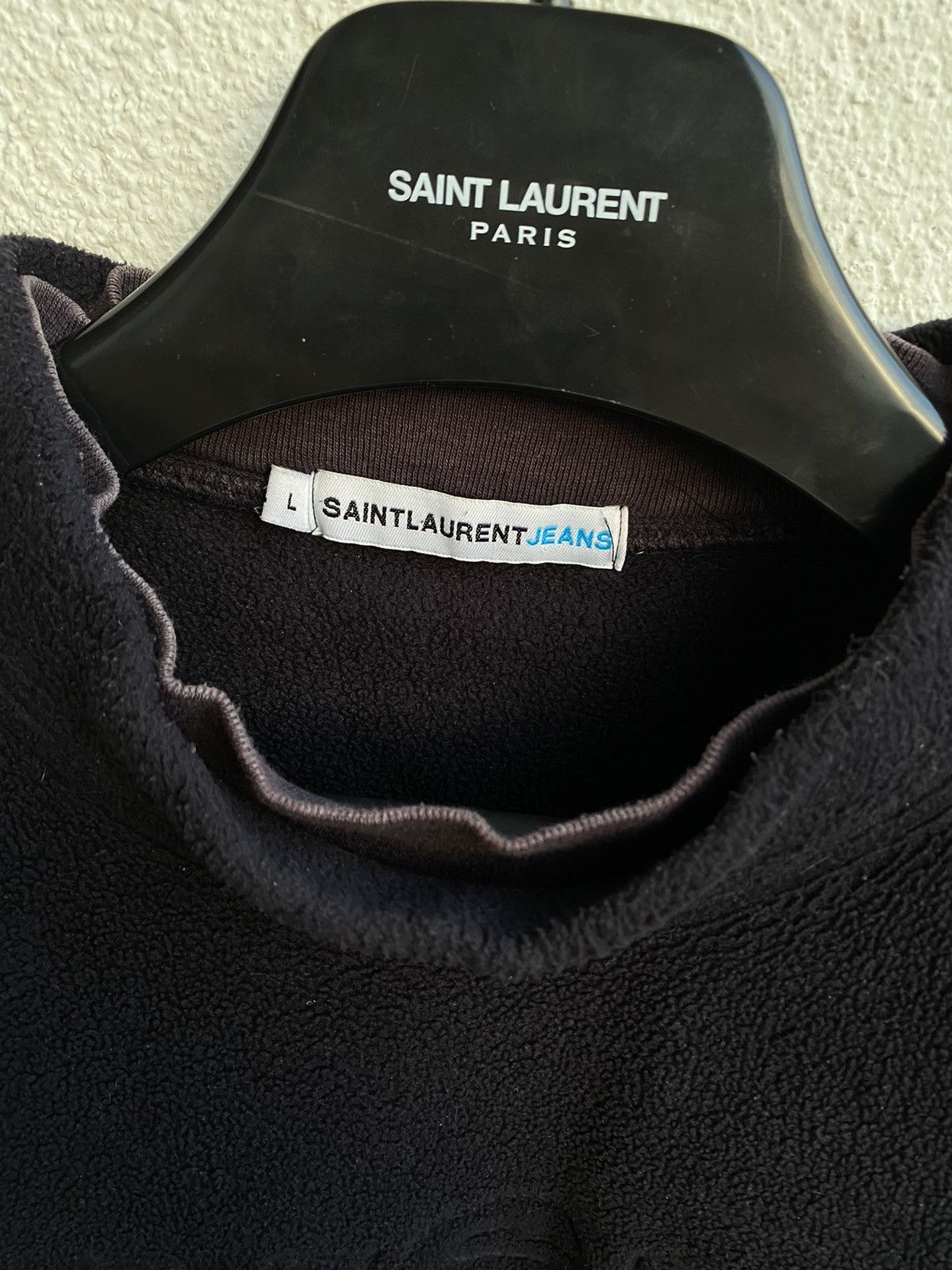 Yves Saint Laurent Fleece YSL Sweatshirt Black Big Logo YSL Sweater Size US L / EU 52-54 / 3 - 14 Thumbnail