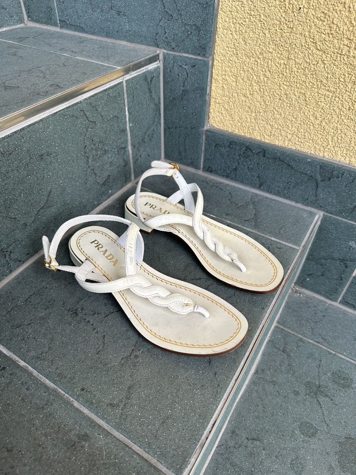 Prada Prada Sandals Made In Italy size 36 White Vintage Rare Size US 5.5 / IT 35.5 - 2 Thumbnail