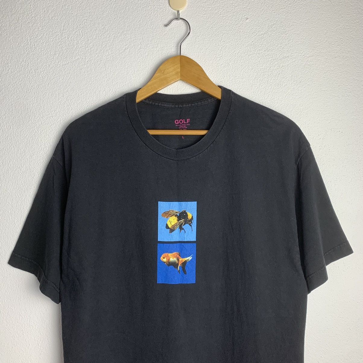 Golf Wang × Tyler The Creator Sun Faded Golf Wang Bee Goldfish Black T-shirt Size US L / EU 52-54 / 3 - 3 Thumbnail