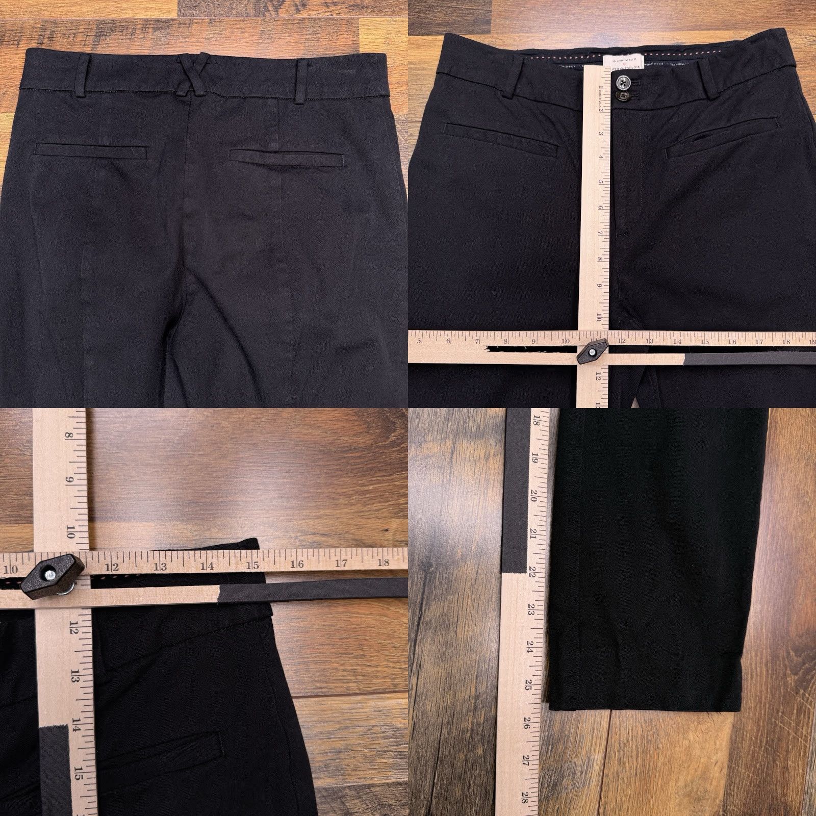 Anthropologie Anthropologie Slim Pants Womens 10 Black Mid Rise Stretch Ankle Straight Flat Front City Preppy Womens Size 32" / US 10 / IT 46 - 8 Thumbnail