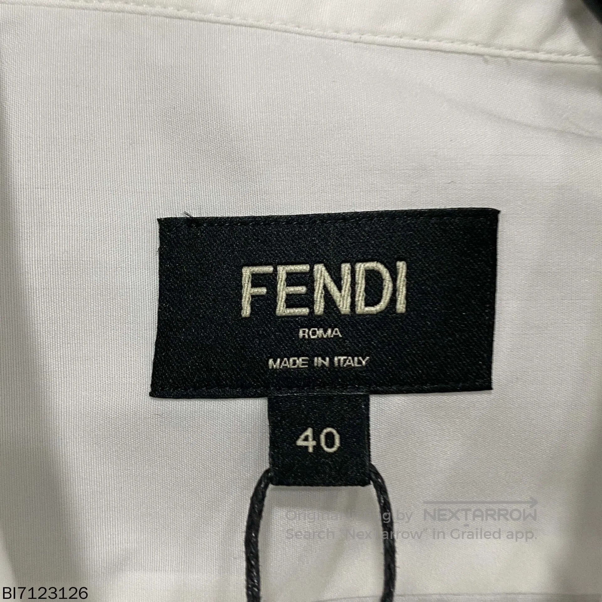Fendi FENDI Cotton Logo Short Sleeve Shirt. Size US XL / EU 56 / 4 - 6 Thumbnail