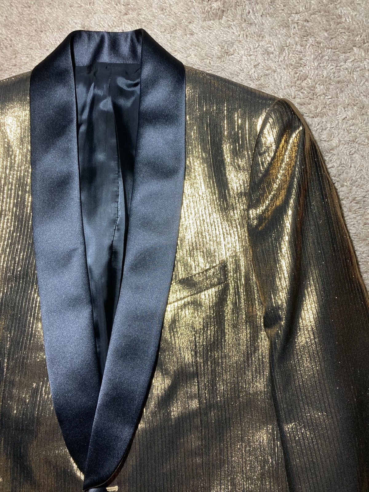 Celine AW23 Celine Gold 1B Metal Smoking Jacket Blazer 48 Hedi 2023 Size 48R - 2 Thumbnail
