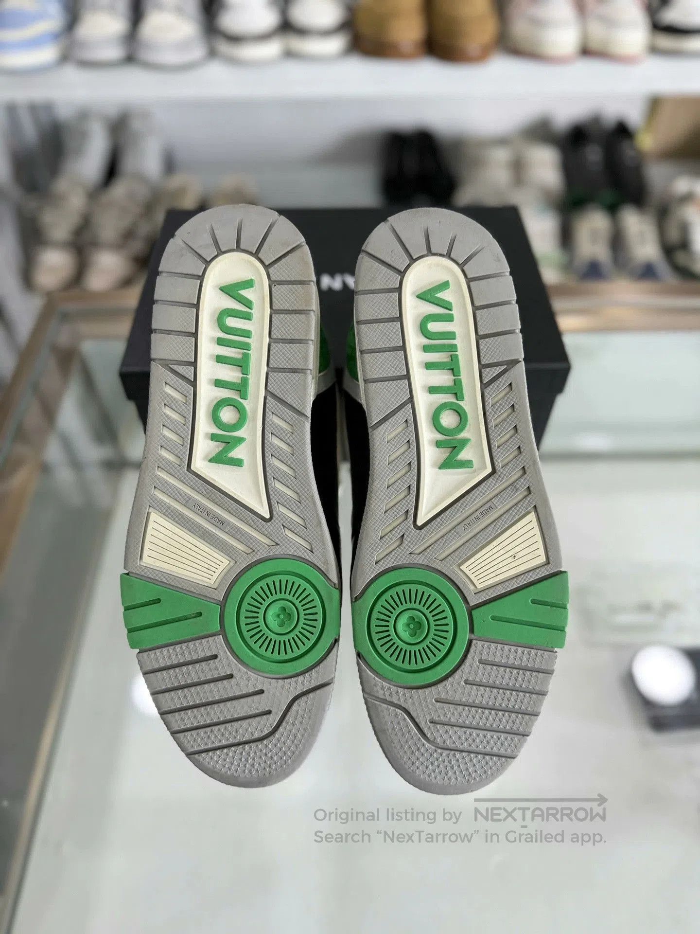 Louis Vuitton Louis Vuitton LV Trainer White Green Velcro. Size US 10 / EU 43 - 4 Thumbnail