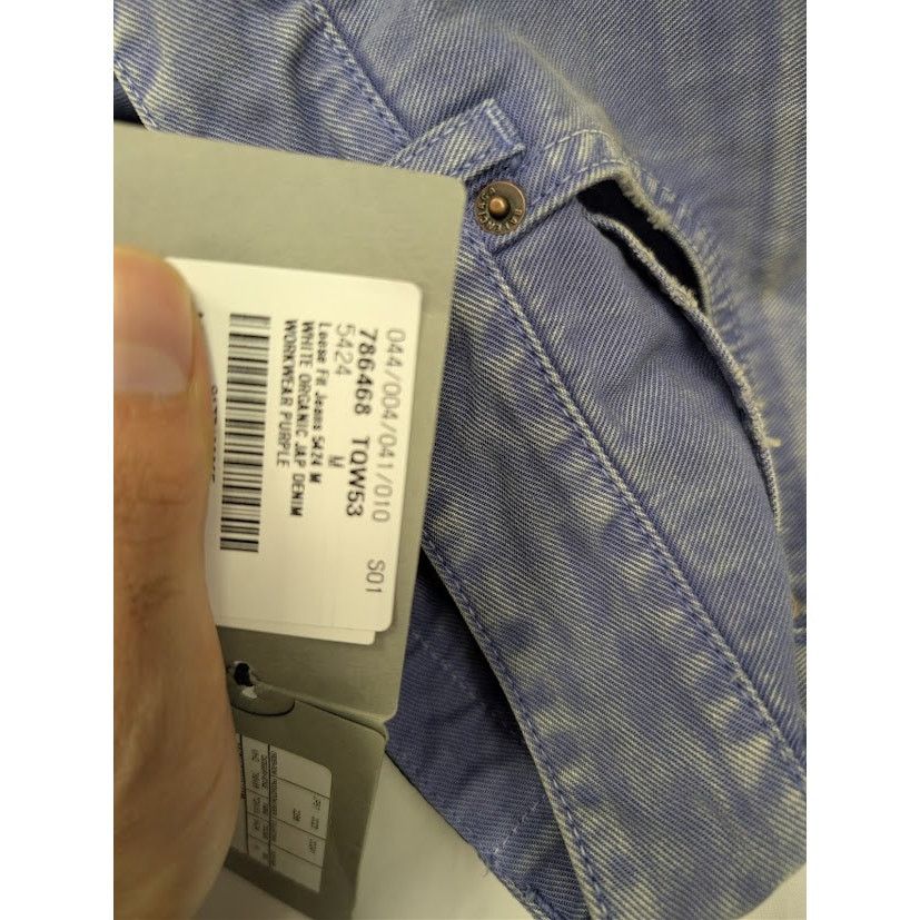 Balenciaga o1rshd1 Unisex Loose fit Jeans in Workwear Purple Size US 32 / EU 48 - 22 Thumbnail