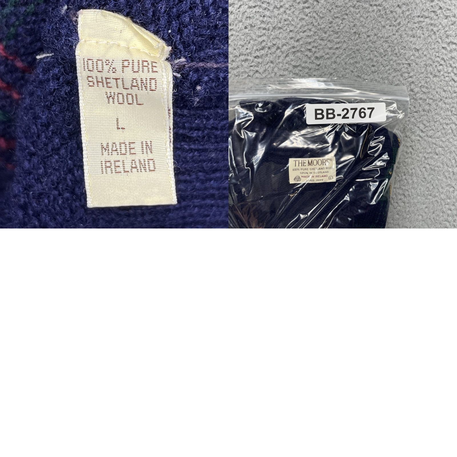 Vintage VINTAGE The Moors Sweater Mens Large Blue Plaid Shetland Wool V-Neck Pullover Size US L / EU 52-54 / 3 - 10 Thumbnail
