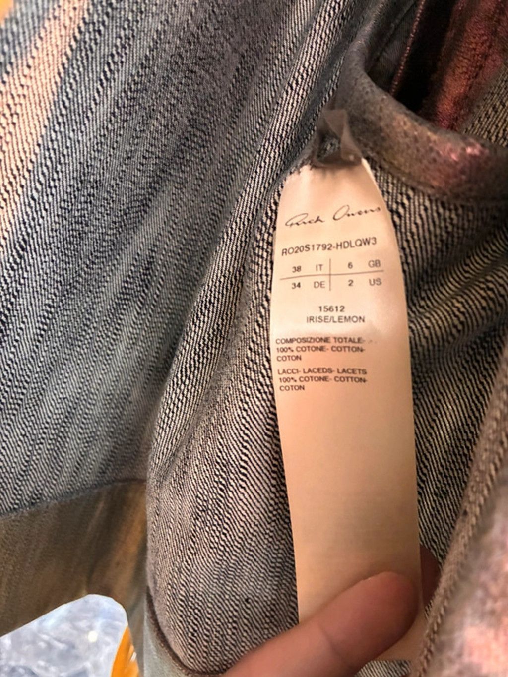 Rick Owens Rick owens SS20 Size US S / EU 44-46 / 1 - 15 Thumbnail
