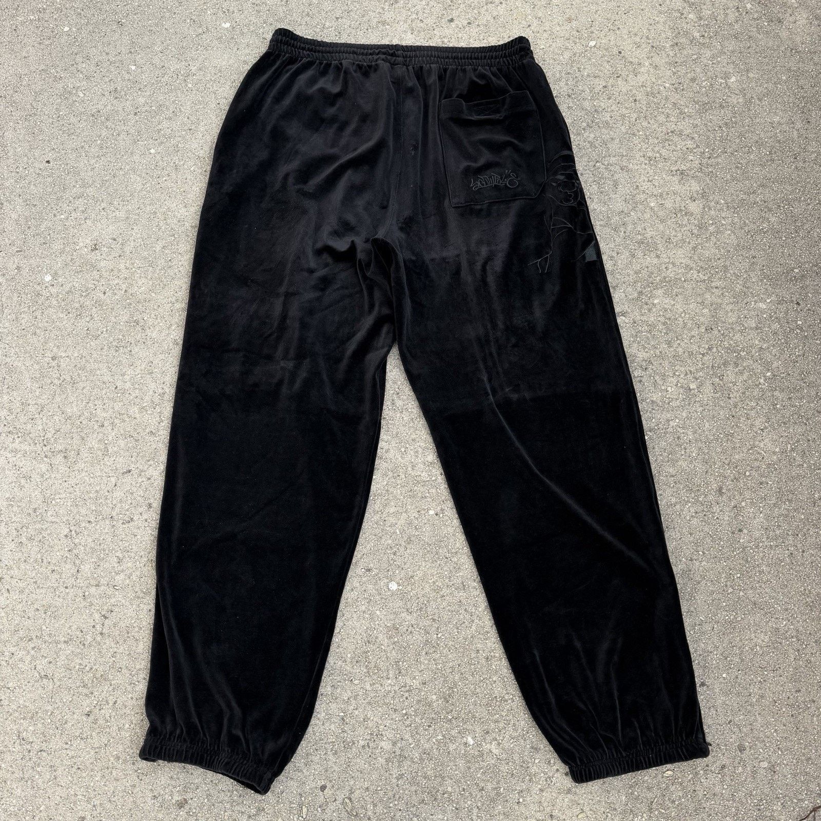 Southpole × Vintage Vintage Y2K Southpole Fat Albert Black Velour Trackpants Size US 34 / EU 50 - 4 Thumbnail