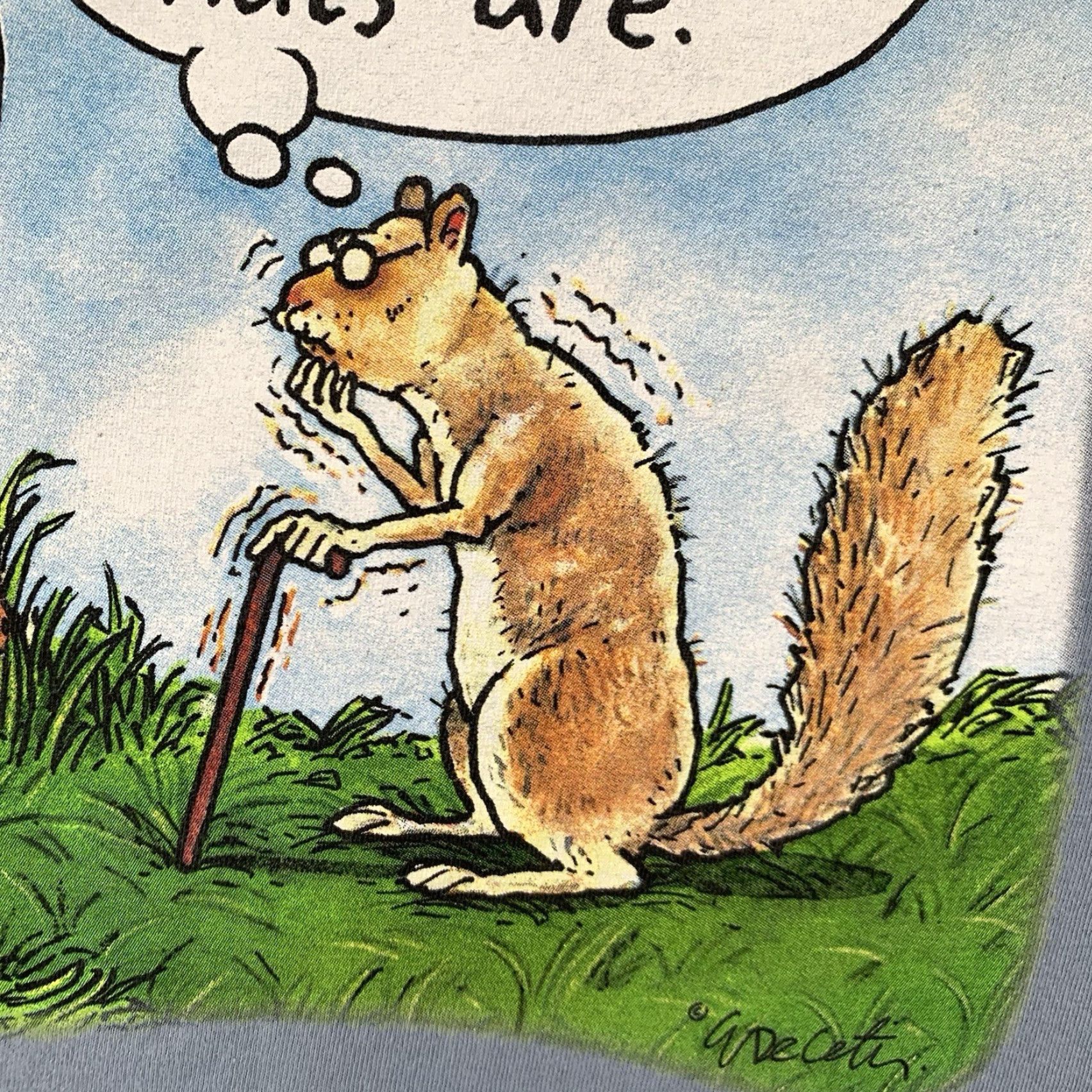 Gildan VINTAGE Gildan Funny Quote Shirt Mens Large Blue Squirrel Graphic Tee 90s Y2K Size US L / EU 52-54 / 3 - 5 Thumbnail