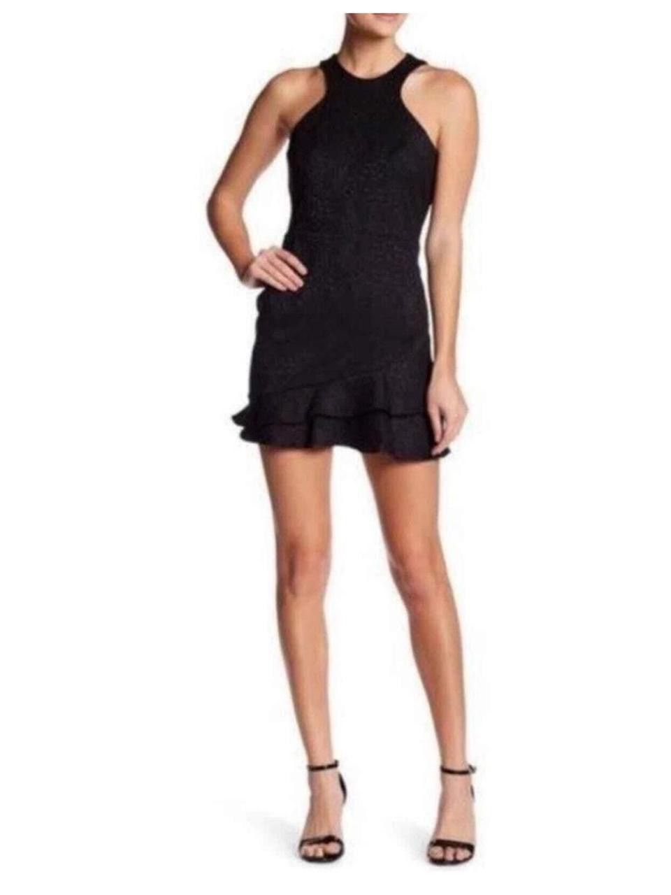 Parker Parker Barcelona Halter Ruffle Hem Mini Dress Black Sz. XS Size XS / US 0-2 / IT 36-38 - 2 Thumbnail