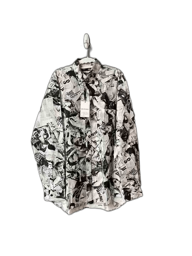 Balenciaga Balenciaga Magazine Print Long Sleeve Shirt-2506 Size US M / EU 48-50 / 2 - 1 Thumbnail