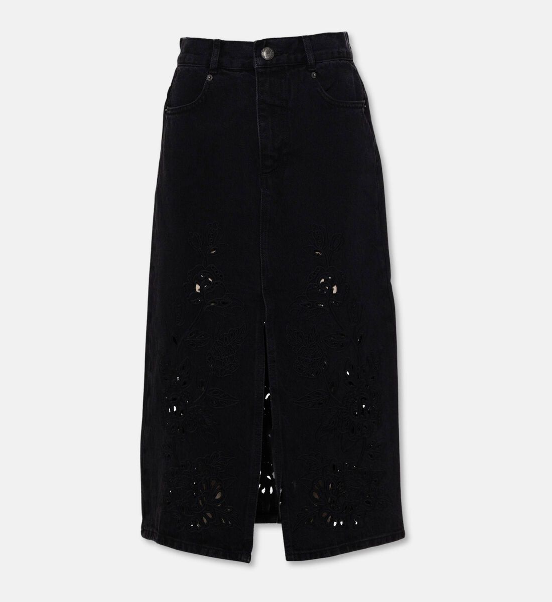 Farm Rio Black denim skirt Size 28" / US 6 / IT 42 - 7 Thumbnail