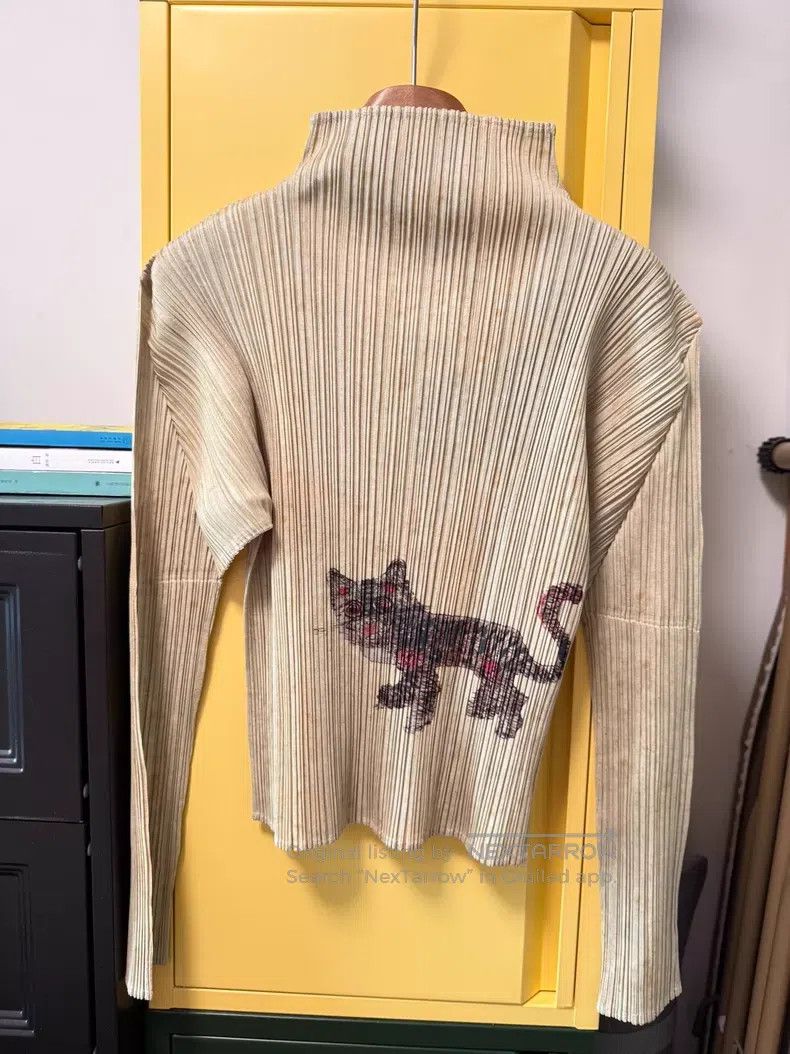Issey Miyake Issey Miyake Tiger Cat Turtleneck Long Sleeve Top Size L / US 10 / IT 46 - 3 Thumbnail