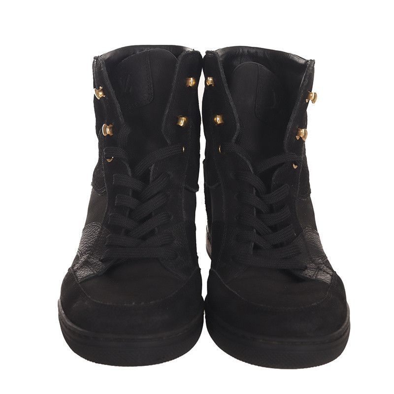 Louis Vuitton Louis Vuitton Black Suede High-Top Sneakers - Size US 6.5 / EU 39-40 - 1 Thumbnail