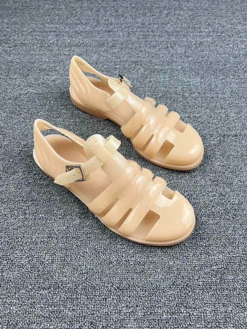 Chanel Chanel Beige Jelly Sandals. Size US 10.5 / EU 43-44 - 2 Thumbnail