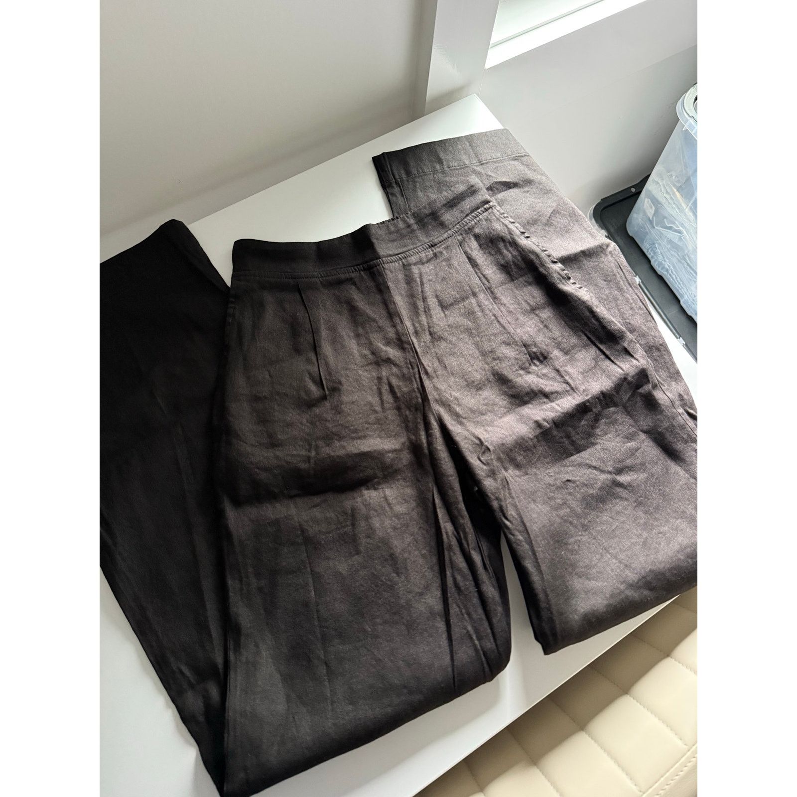 MONROW $175 New Monrow Linen Pleated Pants - XS Black Size 26" / US 2 / IT 38 - 10 Thumbnail