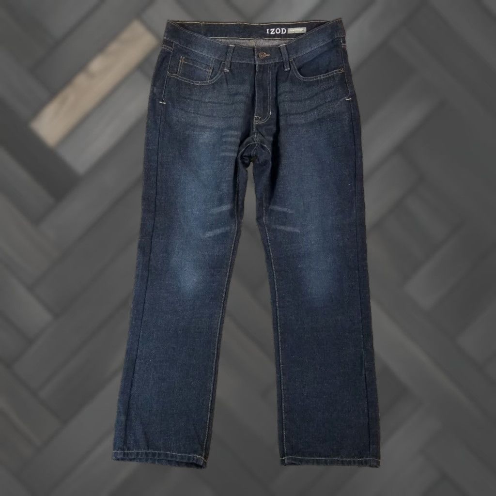 IZOD Jeans Men's Slim Straight Blue Denim Pants 38x32 90s Retro Comfort Fit