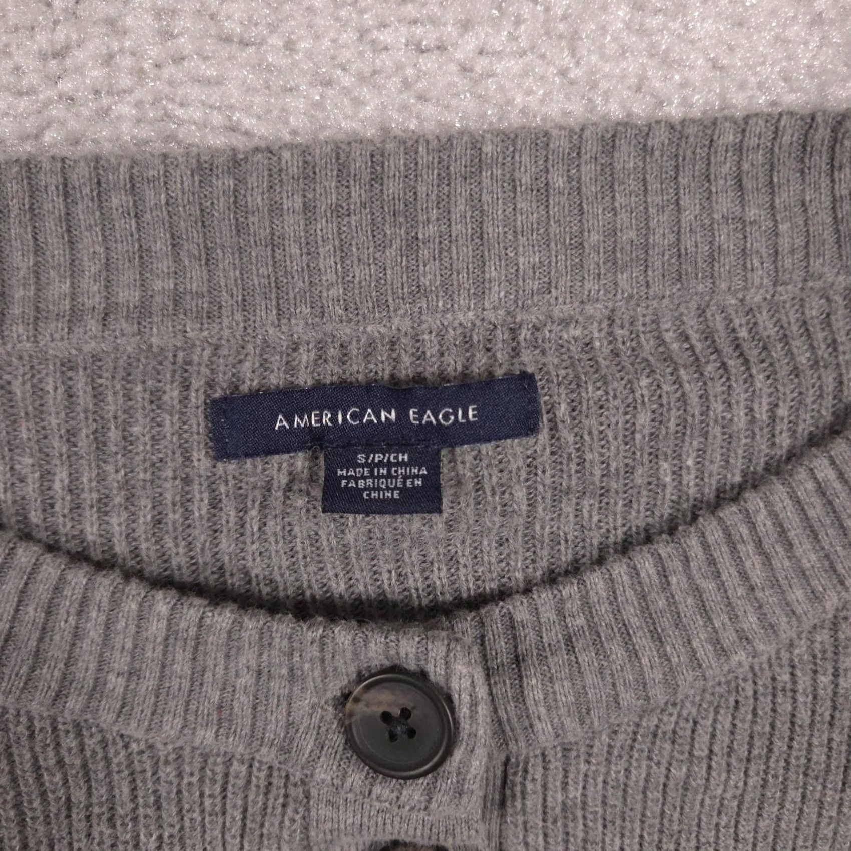 Vintage American Eagle Gray Henley Knit Stripe Long Sleeve Crewneck Womens Small Sweater - Vintage Size S / US 4 / IT 40 - 4 Thumbnail