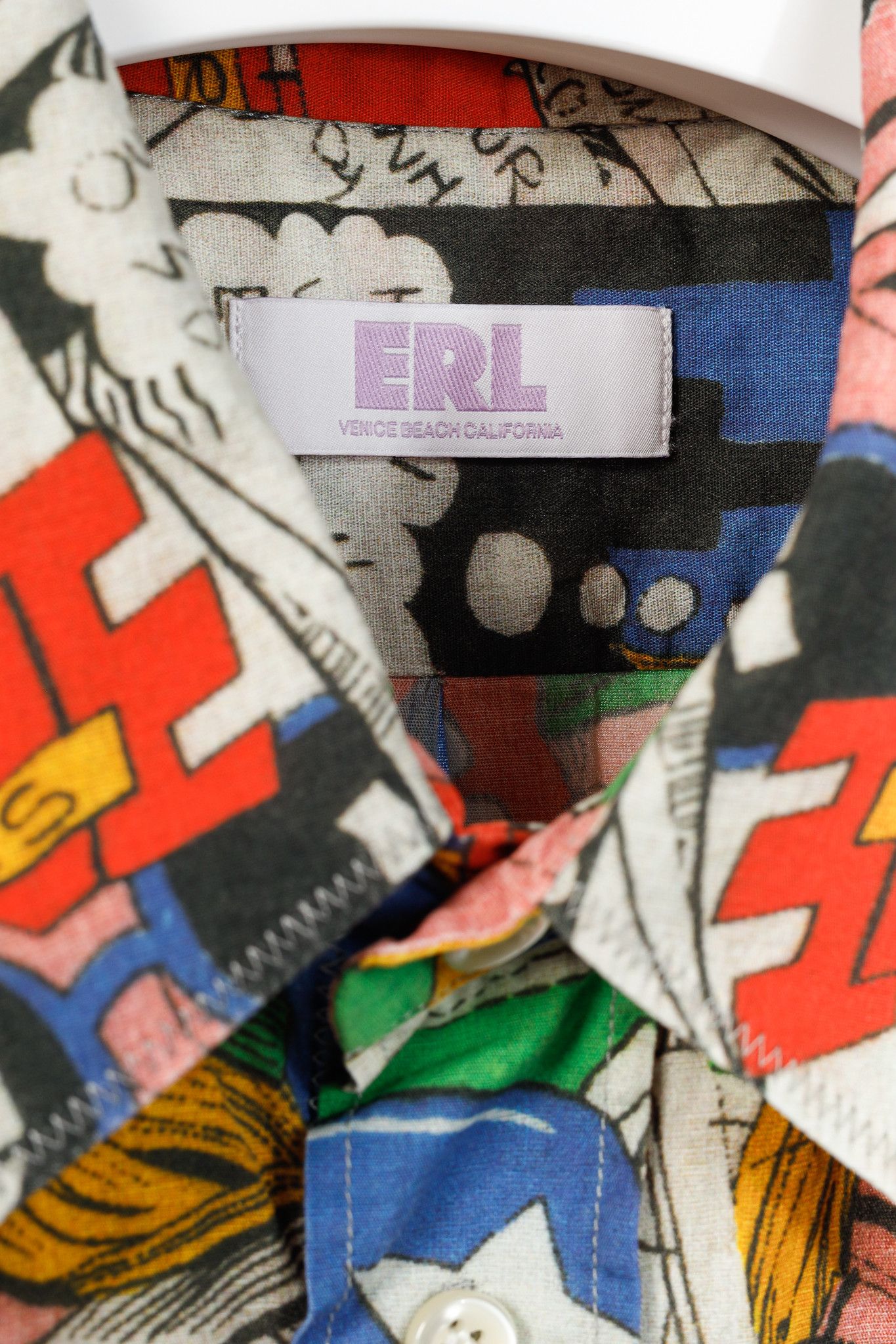 ERL ERL SS/23 Comic Book Multicolor Printed Cotton Shirt Size US XL / EU 56 / 4 - 4 Thumbnail