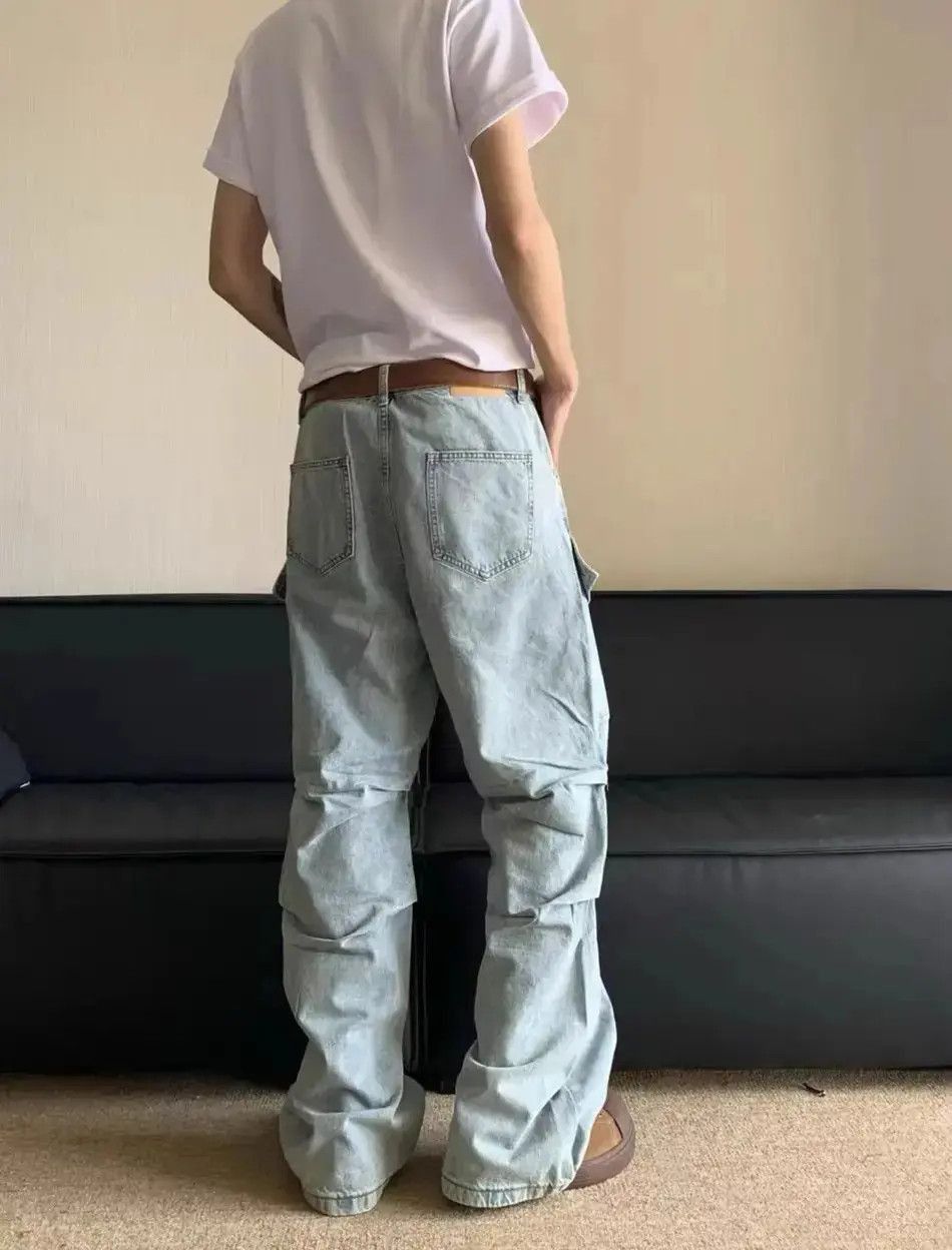 Japanese Brand Street wash frayed and distressed baggy jeans Size US 32 / EU 48 - 3 Thumbnail