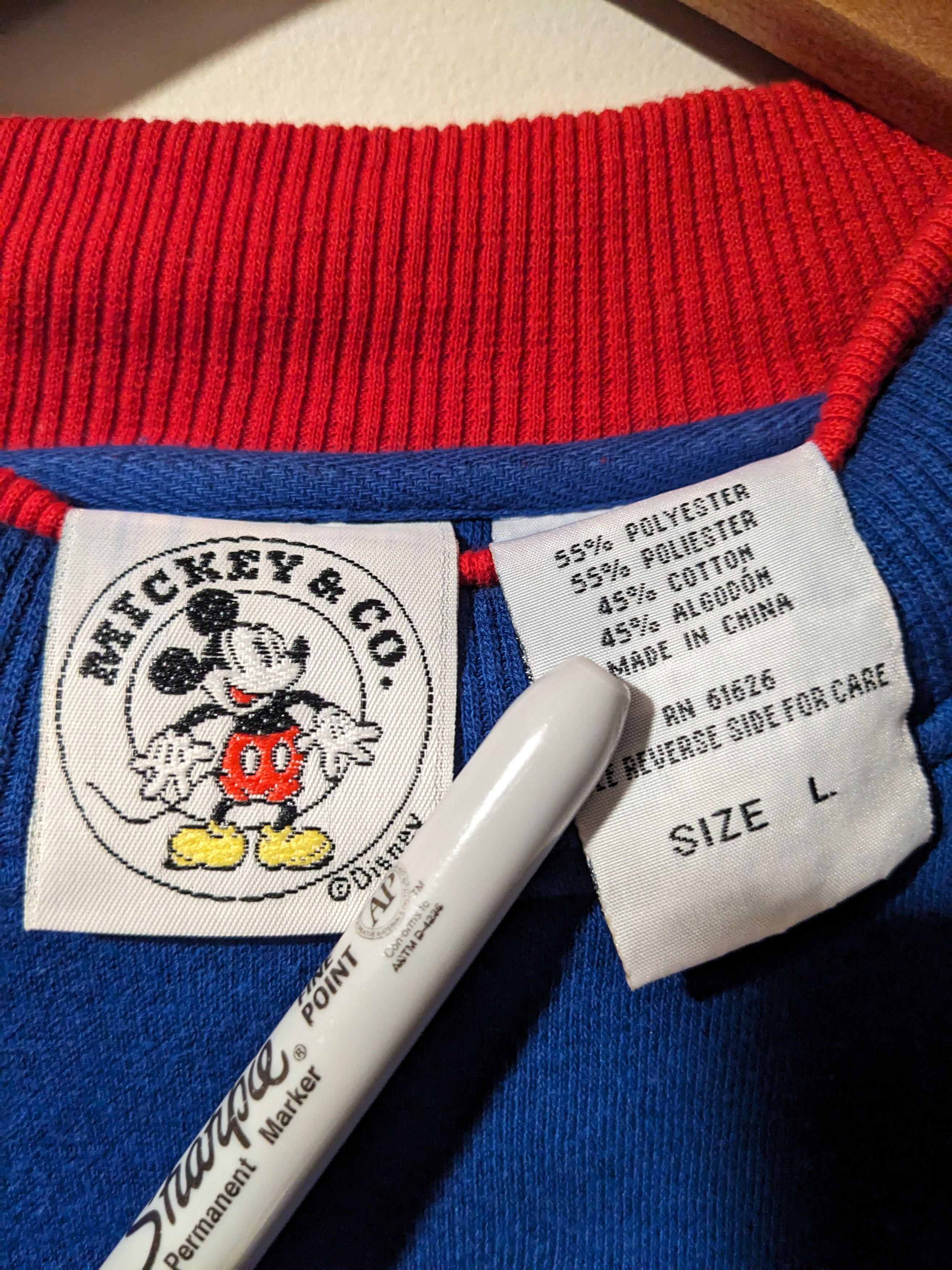 Disney × Mickey & Co. × Vintage Vintage 90s Mickey Mouse Disney & Co Two Tone Sweatshirt Size US L / EU 52-54 / 3 - 3 Thumbnail