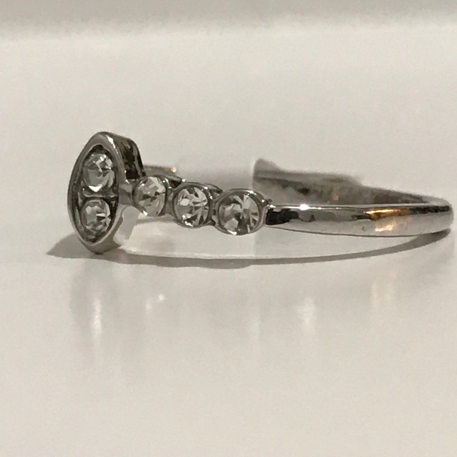 The Unbranded Brand Cute Rhinestones Ring With Silver Tone Size 9 Size ONE SIZE - 2 Thumbnail