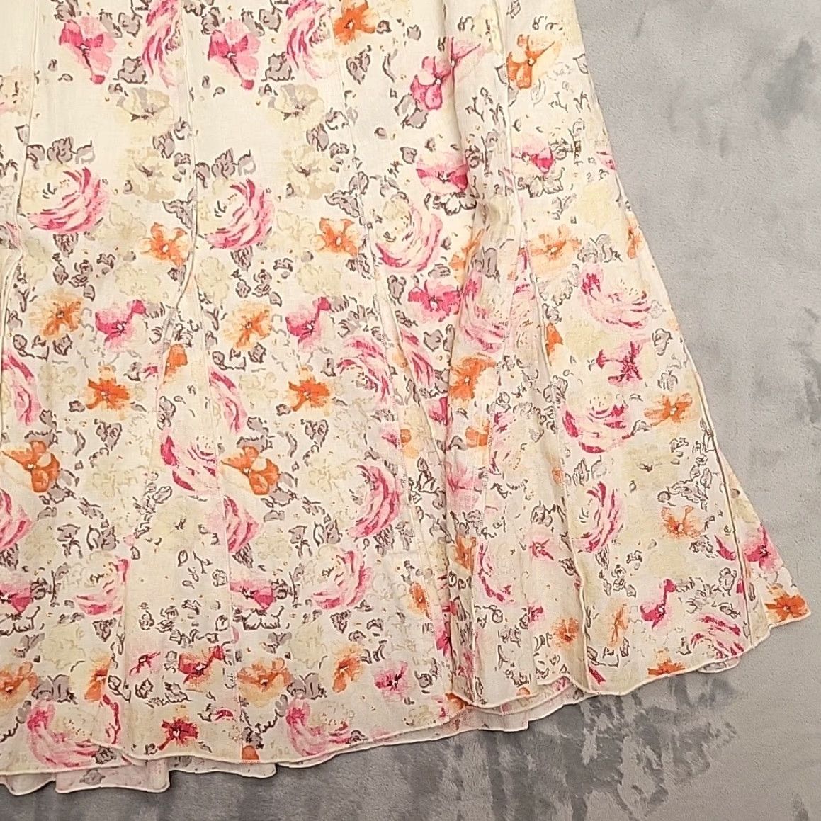 Coldwater Creek Coldwater Creek Linen Blend Floral Pleated Midi Skirt PXL Size 40" / US 18 - 2 Thumbnail