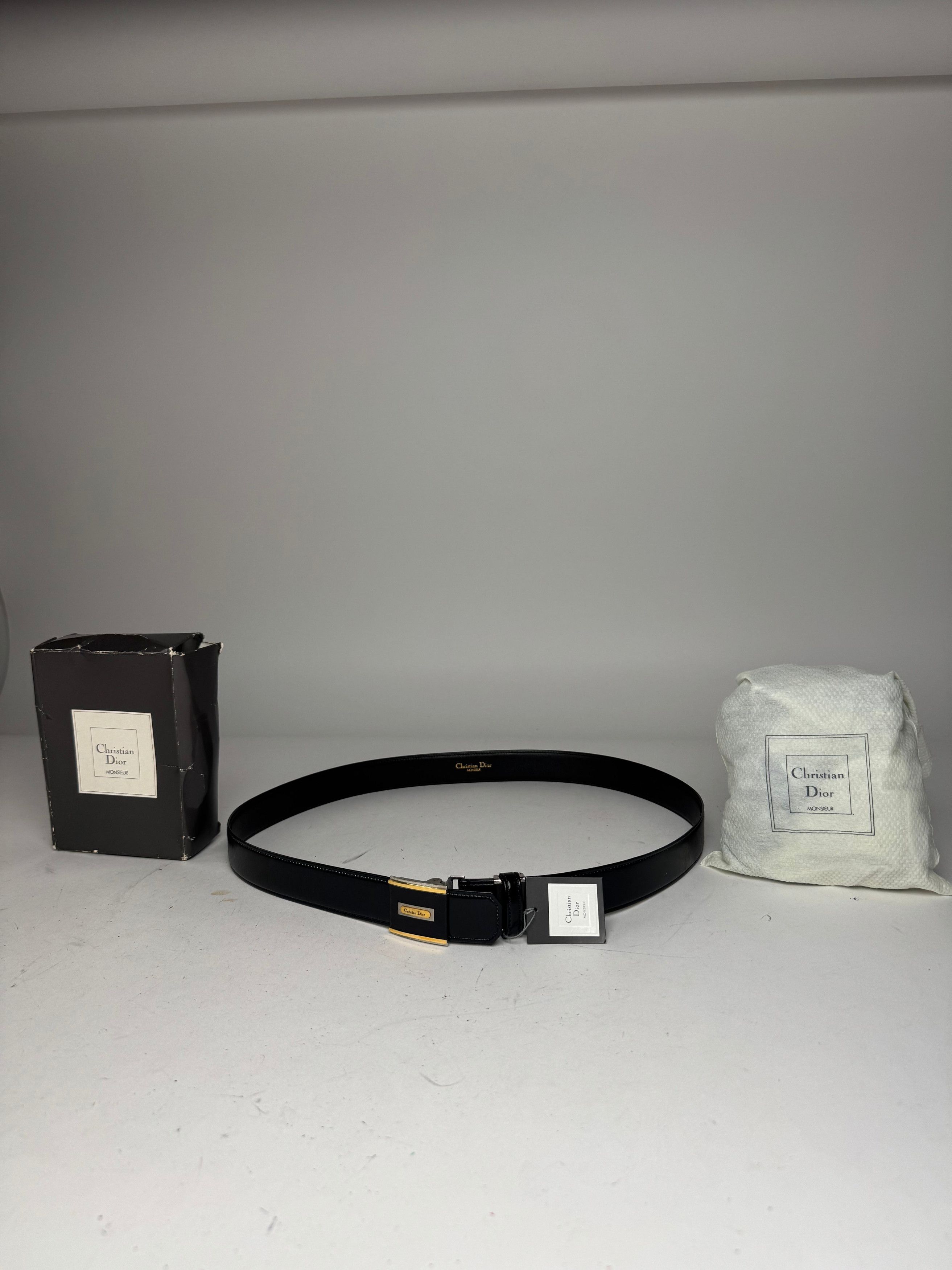 Vintage Leather Belt Black new with Tag