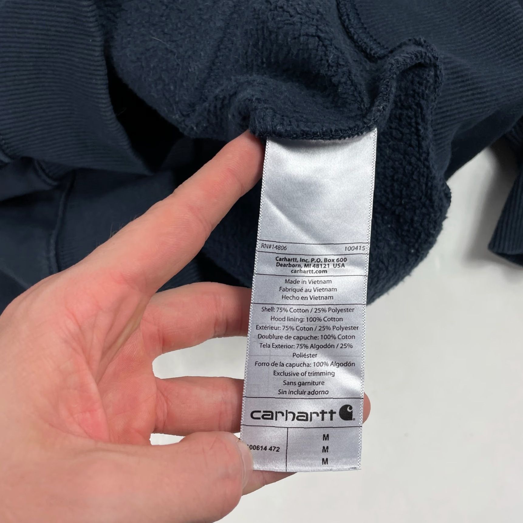 Carhartt Carhartt Hoodie Mens Medium Blue Rain Defender Full Zip Fleece Lined Workwear Size US M / EU 48-50 / 2 - 6 Thumbnail