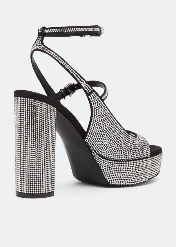 Givenchy o1srvl11e1224 Voyou Platform Sandals in Black/Silver Size US 10 / IT 40 - 3 Thumbnail
