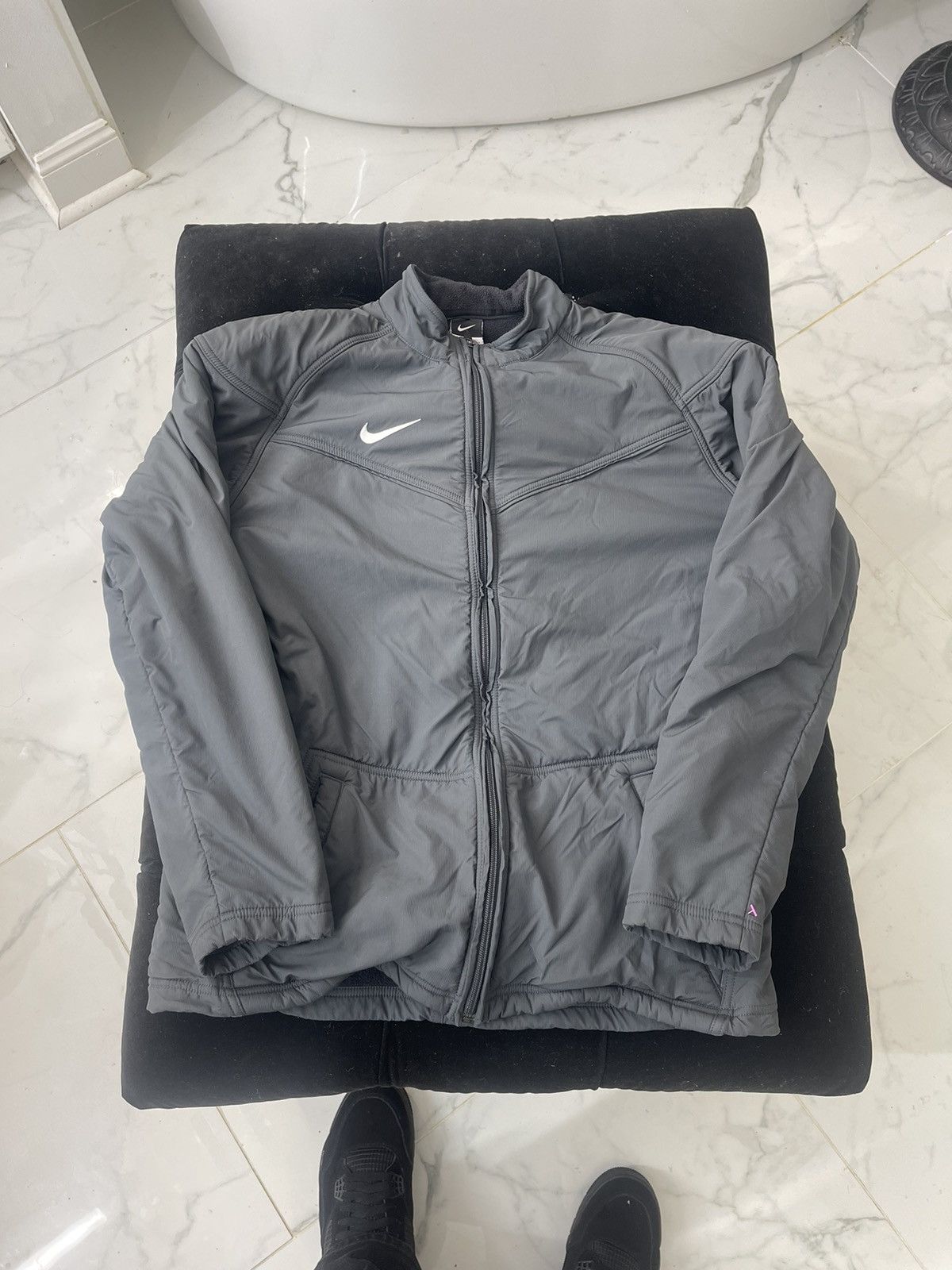 Nike Nike Gray Windbreaker Jacket Size US L / EU 52-54 / 3 - 1 Thumbnail