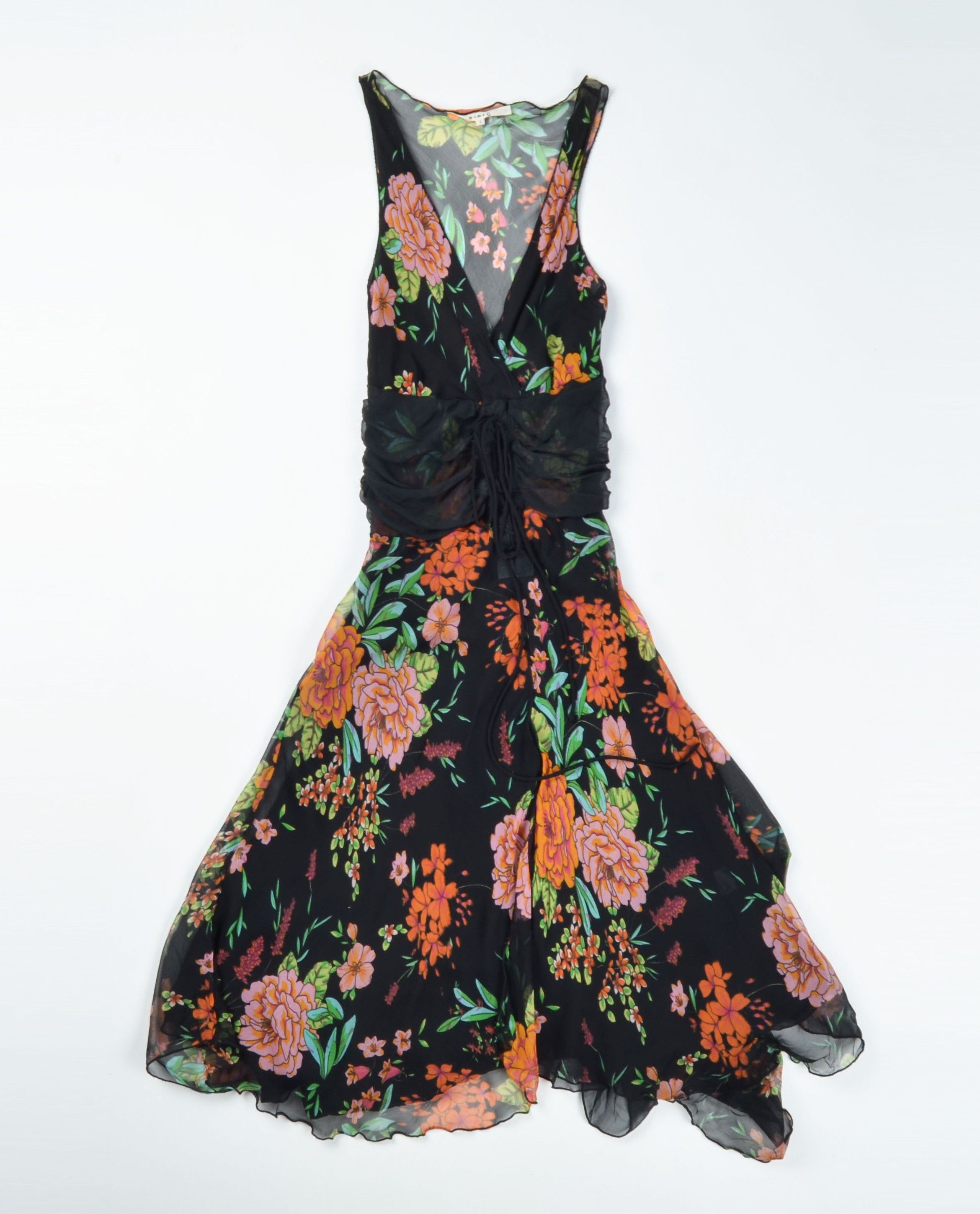 Other Bibiq Y2K 2000s Floral Mesh Fairy Cottage Silk Dress Size S / US 4 / IT 40 - 4 Thumbnail