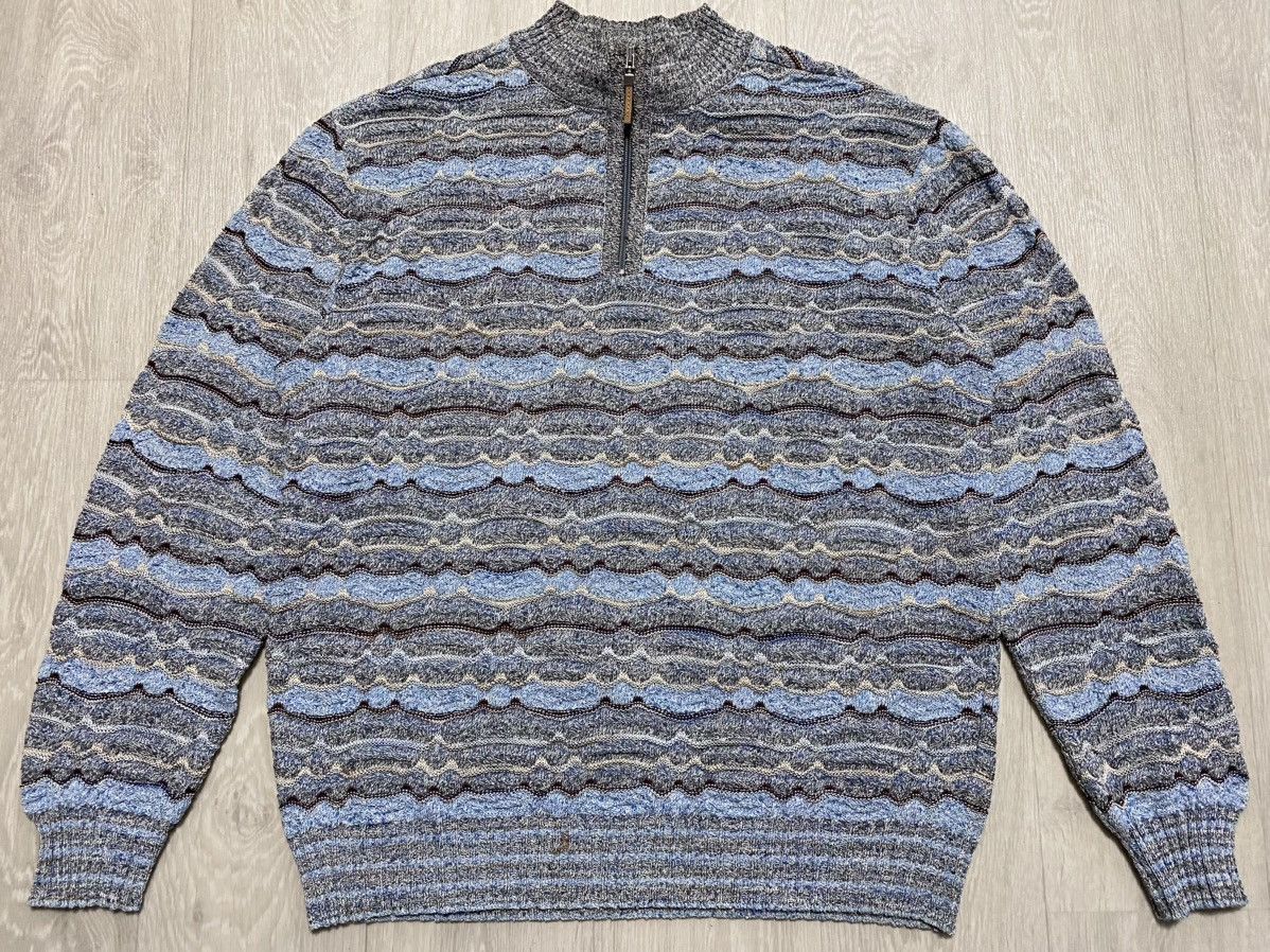 Missoni Vintage Missoni Multicolour Weave Cotton Viscose Zip Sweater Size US XL / EU 56 / 4 - 6 Thumbnail