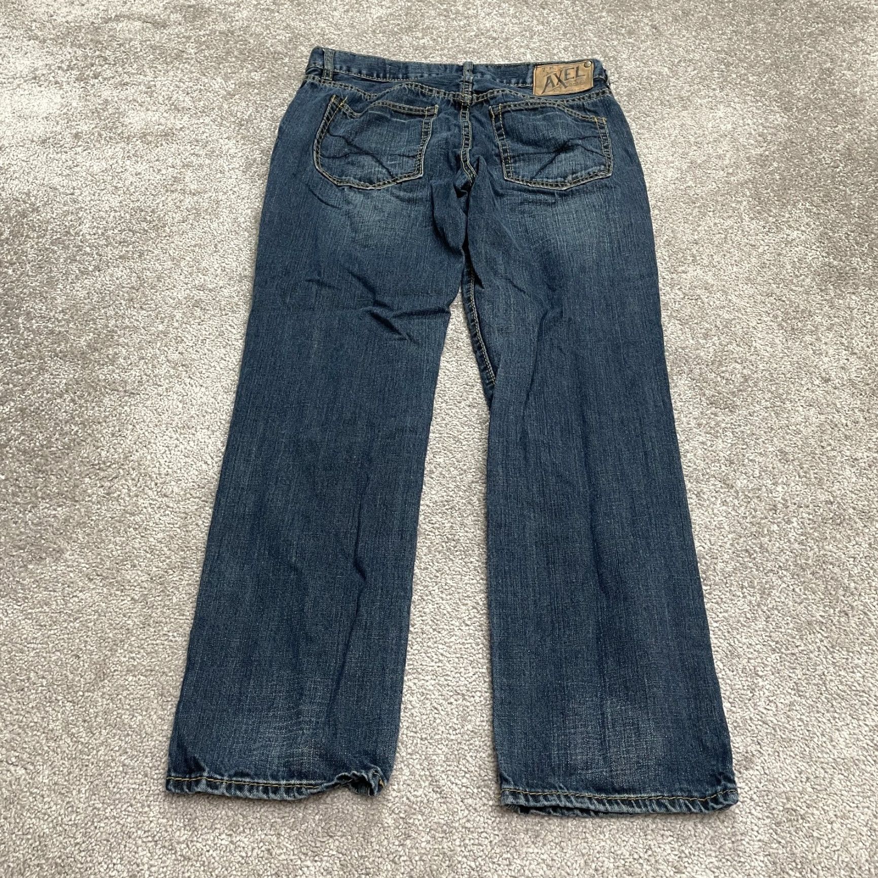Denime Axel Jeans Denim Blue Dark Wash Mid Rise 32x30 Cotton Regular Womens Straight 5-Pocket Design Classic City USA (Mens) Size 24" / US 00 / IT 34 - 2 Thumbnail
