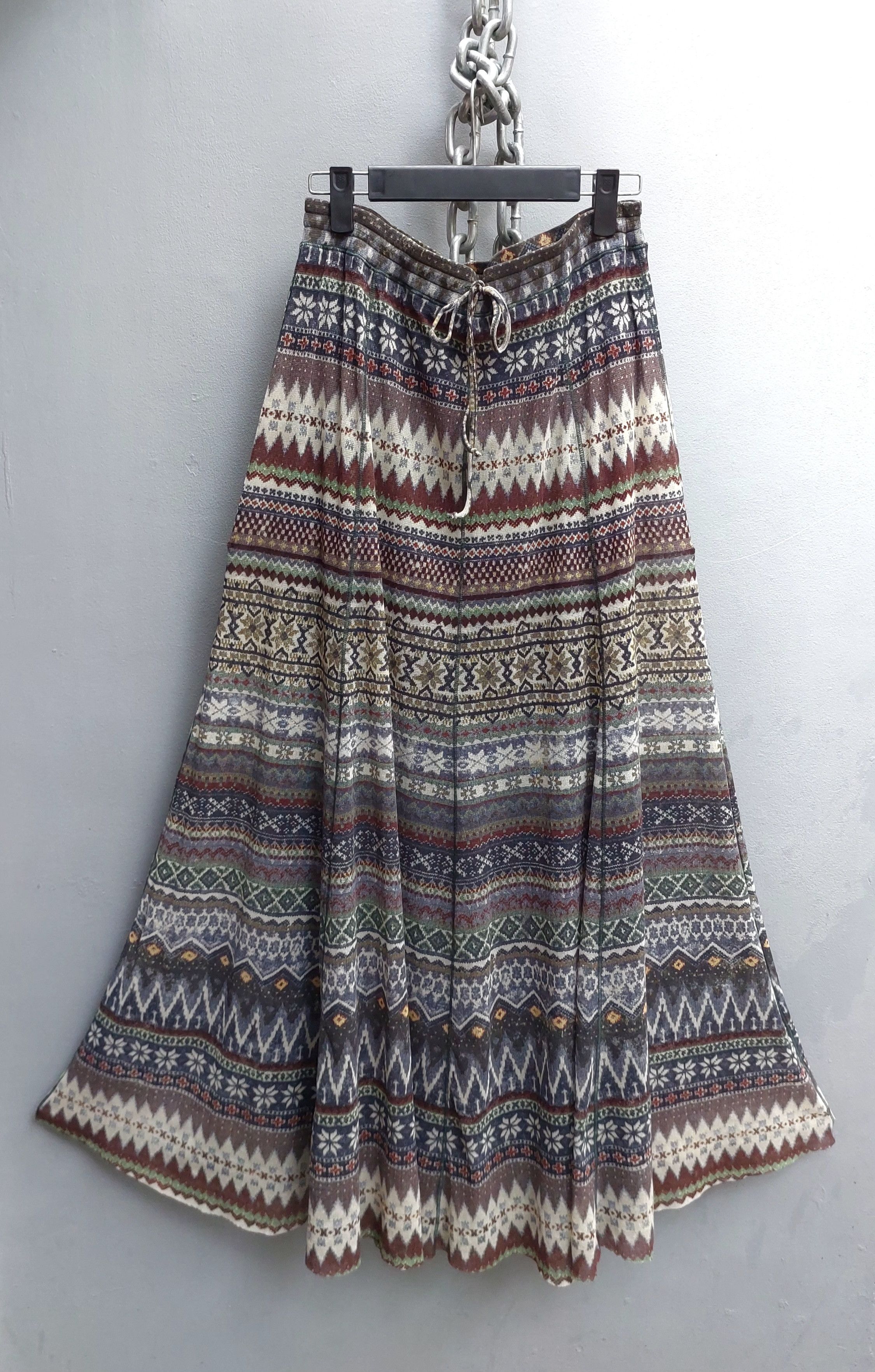 Jean Paul Gaultier Jean Paul Gaultier Gored Tribal Print Maxi Skirt Size 38" / US 16 / IT 52 - 1 Thumbnail