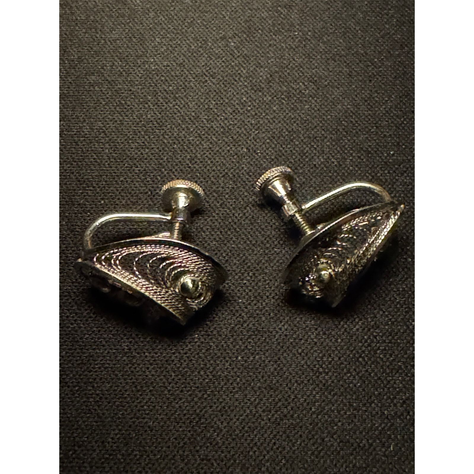 Other Vintage Am Lee Sterling Filigree Rhinestone Earrings Size ONE SIZE - 2 Thumbnail