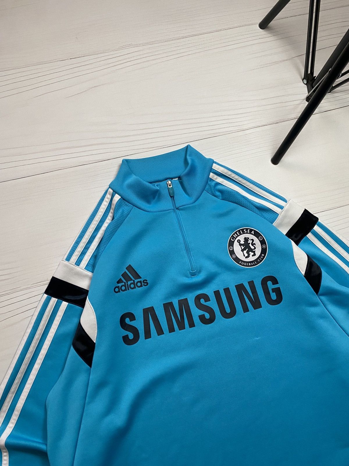 Adidas Adidas Chelsea 2014/15 Training 1/4 zip longlseeve t shirt Size US L / EU 52-54 / 3 - 8 Thumbnail