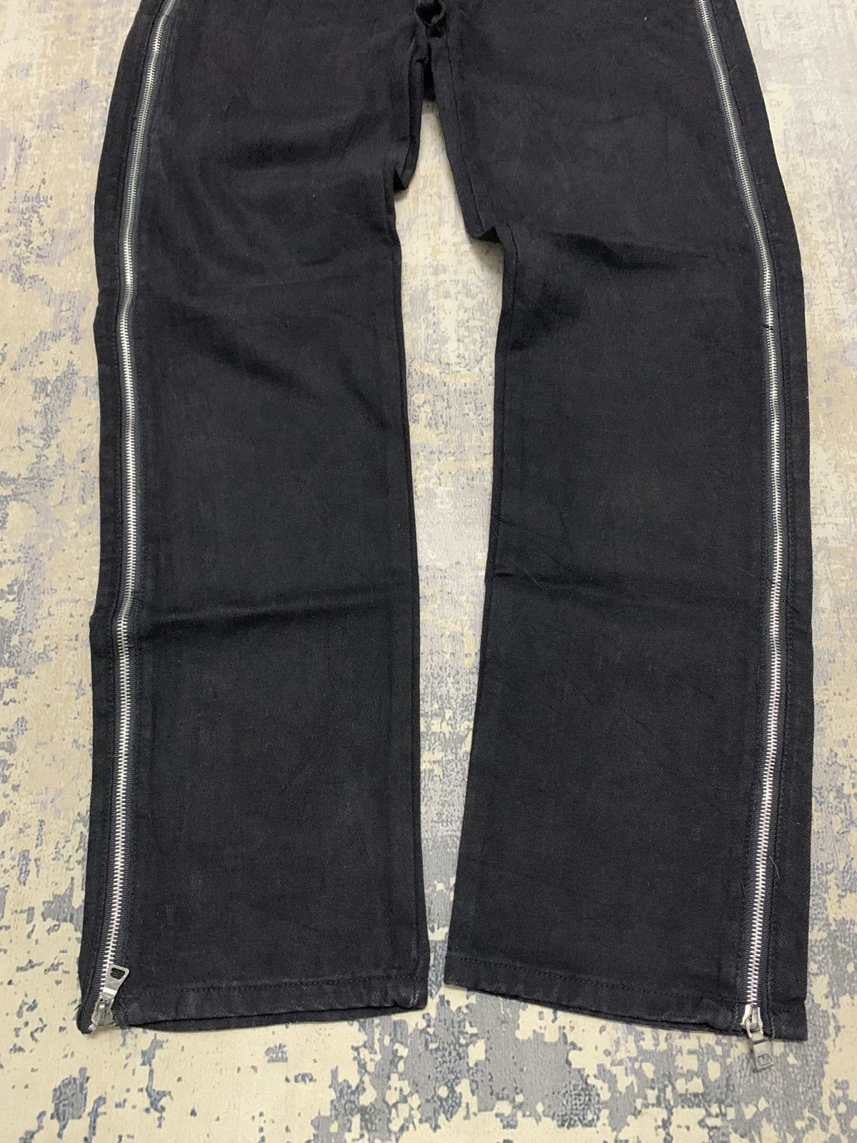 If Six Was Nine Y2K Fashion Zipper Black Flared Jeans Pant Size US 31 - 3 Thumbnail
