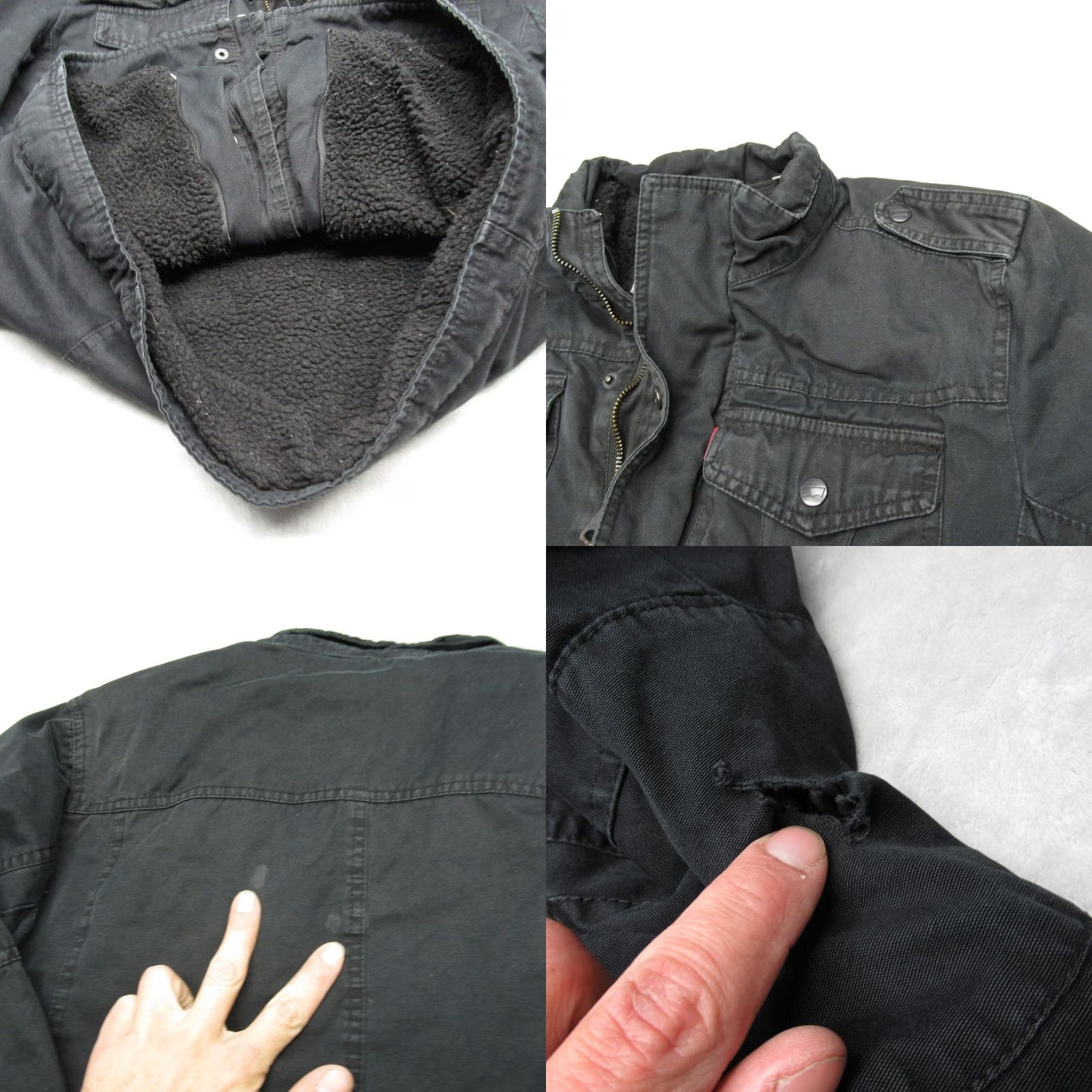 Levi's Levi's Jacket Mens M Black Sherpa Lined Full Zip Pockets Military Jacket Canvas Cotton Vintage? No Size US M / EU 48-50 / 2 - 9 Thumbnail