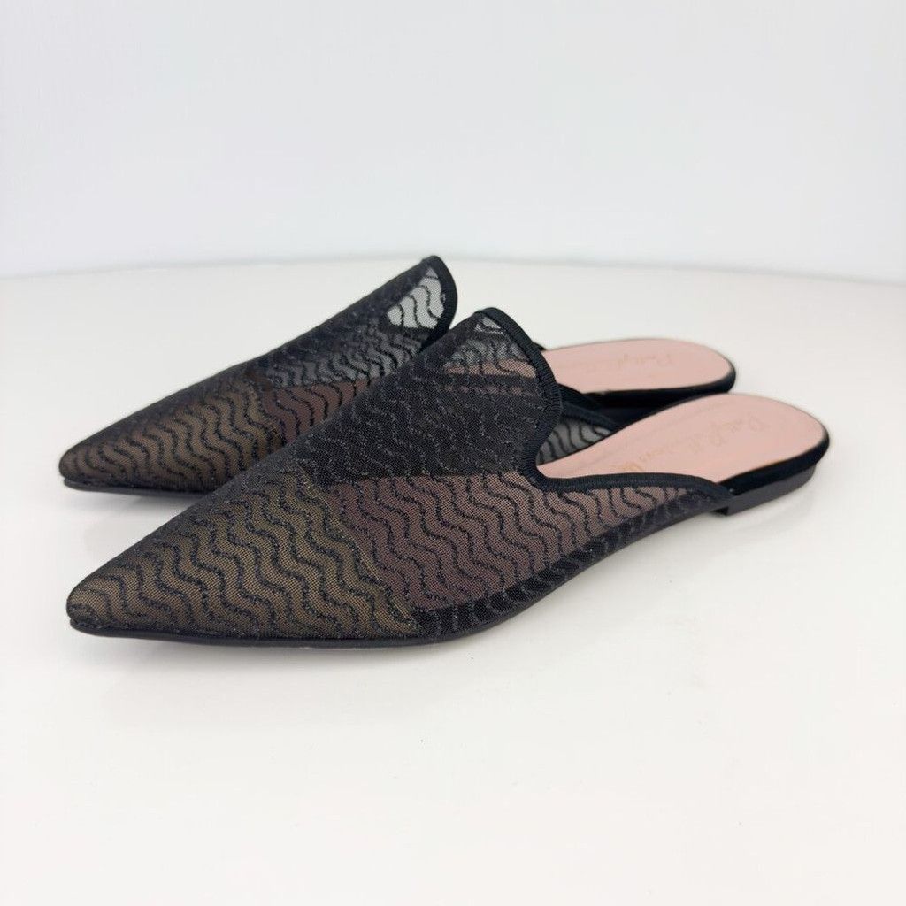PRETTY BALLERINAS Mesh Glitters Ballet Flat Black Nude 39
