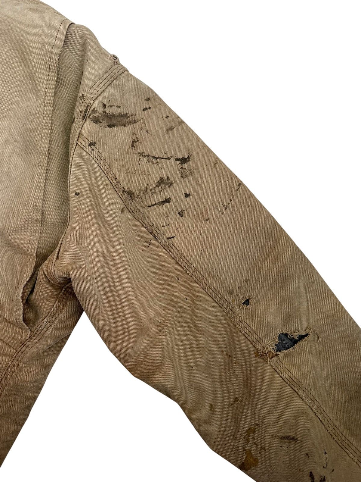 Carhartt True Vintage 90s Thrashed Carhartt Brown Detroit Jacket Size US XL / EU 56 / 4 - 8 Thumbnail