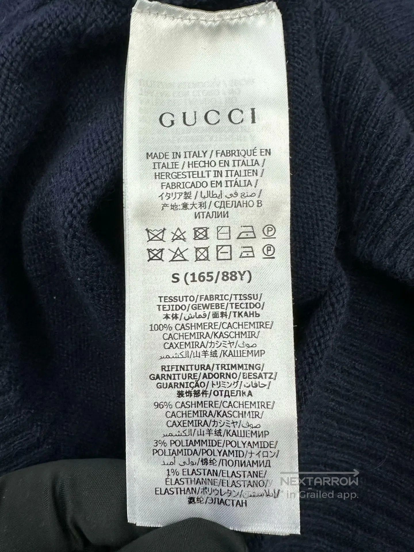 Gucci Guicci Dark Blue Cashmere Gold Buckle Chain Knit Short-sle Size US S / EU 44-46 / 1 - 4 Thumbnail